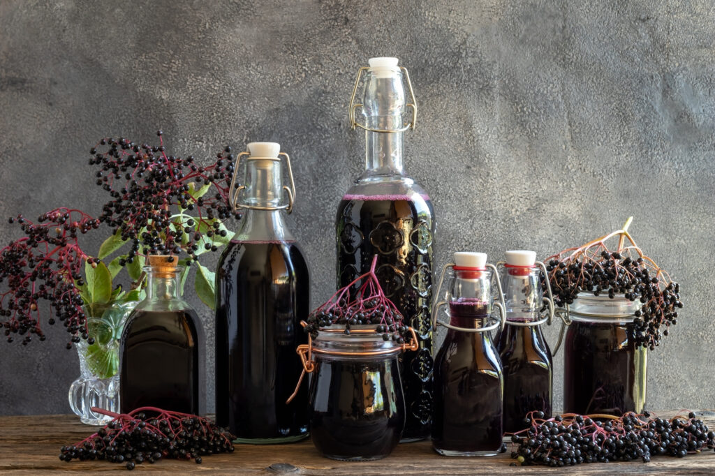 Natural immunity boosters to include elderberry syrup.