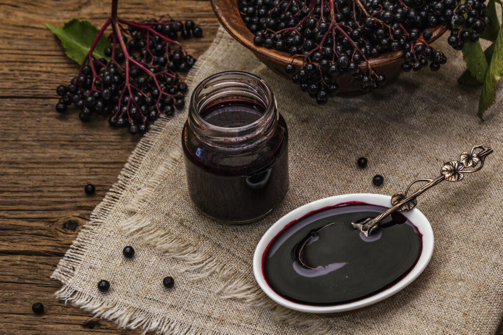 Elderberry syrup used to support the immune system. 